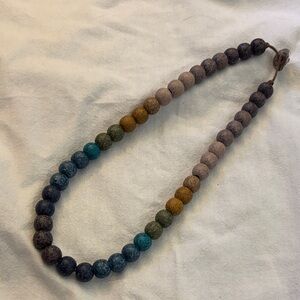 Athens Protasis Ombré Beaded Necklace- NAVY BLUE